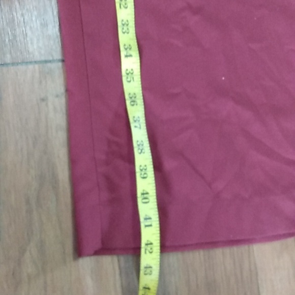 Unique Vintage Burgundy Button-Detail Trousers with pockets - Picture 3 of 5